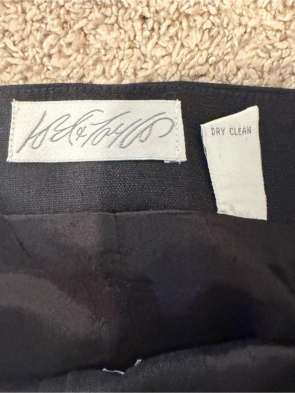 Lord & Taylor 100% Linen Black Button-Front Maxi Skirt